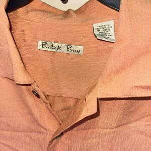 Batik Bay Men's XL Orange Colored Woven Rayon Blend Button-Up Shirt SS Pockets
